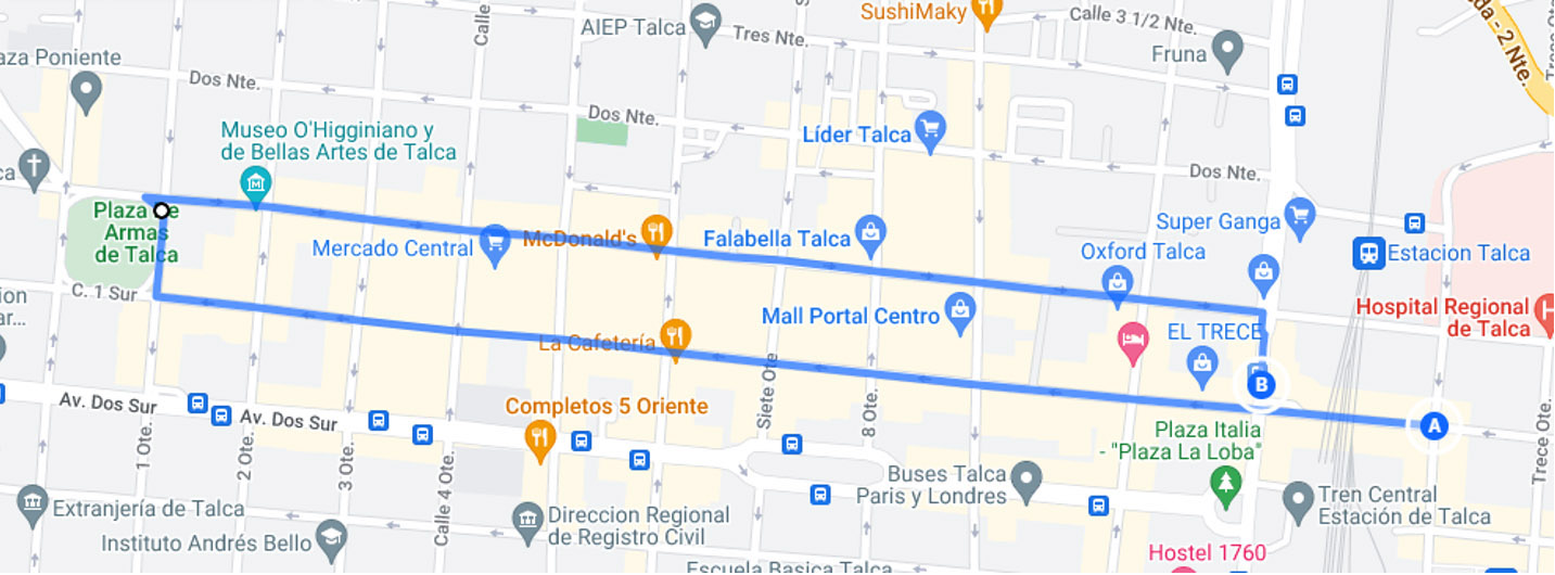 Ruta del recorrido 3